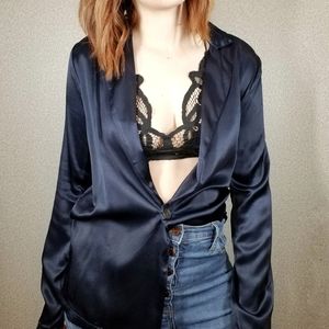 Anthropologie | NWOT Tina Jo Martini Satin Blazer